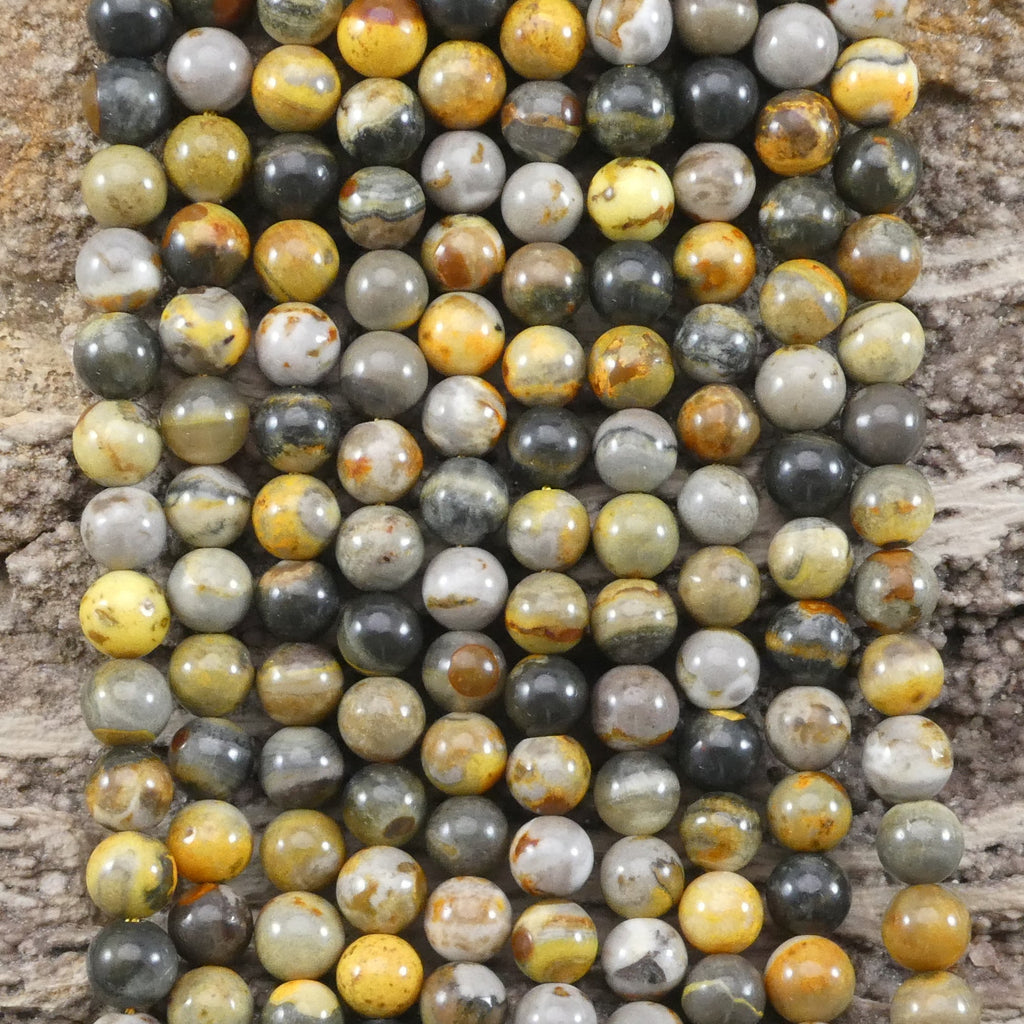 Bumble Bee Jasper Round 6mm 8mm